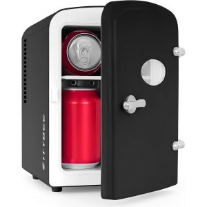 lbgwp60-MiniFrigo De Chambre 4L, Petit Frigo 230V/12V Silencieux Pour Boissons Cosmetique Mini Refrigerateur Pour Chambre/Voiture/Bureau/Camping (Noir) - Neuf