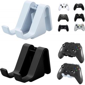 Support Manette, Porte Casque Mural Bureau Gamer pour PS4, PS5, Xbox One, Switch Accessoires de Jeu Noir et Blanc, 2 Pi&egrave;ces - Neuf
