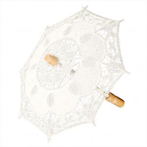 HJLIAN Magnifique parapluie artisanal de petite taille, pour spectacle sur scene, en dentelle, pour decoration de mariage, beige, petit format - Neuf