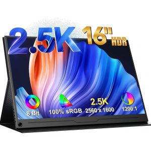 lbgwp60-Ecran Portable 2.5K 16 Pouces Moniteur Portable 2560 * 1600 Écran Mobile Moniteur Haute Définition Avec Interface Hdmi/Usb C - Neuf