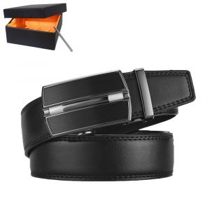 Hommes Ceinture (Boîte Incluse), Les Hommes De Ceinture En Cuir, Réglable Automatique De Ceinture De Boucle De 3,5 Cm*120 Cm, Business Ceinture En Cuir, Cadeaux De Vacances De L'homme, Idée Cadeau - Neuf