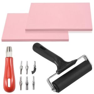 Kit De Fabrication De Tampon En Caoutchouc,Kit D'outils D'impression De Blocs,Coupe-Linoléum - Neuf