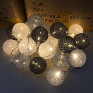 Jgd-Guirlande Lumineuse Led En Coton - 1,5 M - 10 Led - 6 Cm - Pour Chambre D'enfant, Mariage, No&euml;l, F&ecirc;te - Neuf