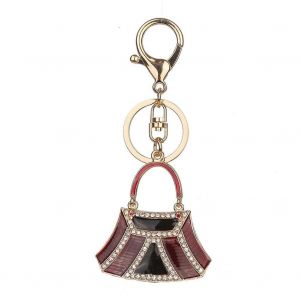 Strass Porte-Cl&eacute;s Porte-Cl&eacute;s Bague Mode &Eacute;l&eacute;gant Porte-Cl&eacute;s Porte-Cl&eacute;s D&eacute;coration De Sac (Rouge Violac&eacute;) - Neuf