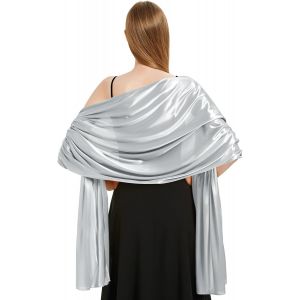 Femme Étole En Satin 200 * 70 Cm,Châles Écharpes Douces,Élégant Foulard Pashmina Grande Longues Pour Mariage Soirée Cérémonies Fêtes.[G937] - Neuf
