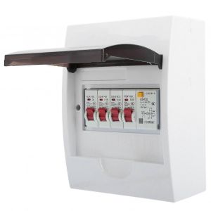 Boîte à fusibles 3 voies pour 63A 30mA RCD+3MCB (6A+16A+32A) Unité d'alimentation consommateur 230/400V - Neuf