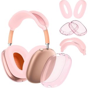 Coque Compatible pour AirPods Max Earpads, Earcup Cover Protector, Housse de Protection en Silicone pour &eacute;couteurs AirPod Max Earpads - Rose - Neuf