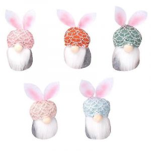 Decorations de Paques, 5 peluches de Paques, nains de Paques, decorations, lapin de Paques pour la decoration et les cadeaux - Neuf