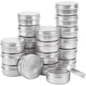 20 Pots De 50 Ml En Aluminium,Boîtes De Conserve Rondes En Aluminium Pour Contenants De Cosmétiques Avec Couvercle À Bouchon À Visser Pour Bricolage-Platine - Neuf