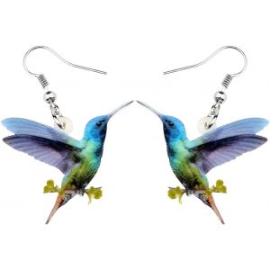 Kal-Jolies Boucles D'oreilles Colibri En Acrylique Pour Femmes Et Filles - Neuf
