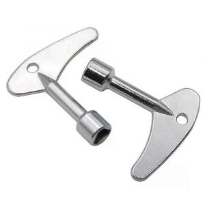 2PC Argent Triangle Intérieur Clé Clé Ascenseur Domestique Compteur D'eau Armoire De Commande Électrique Compteur Électrique Valve Outil Universel - Neuf