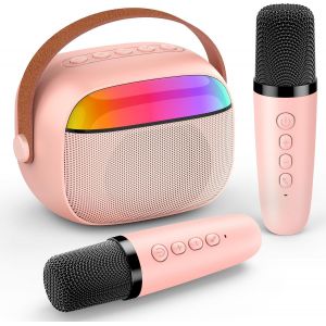ERYI-Cadeau Fille 3 4 5 6 7 8 9 10 11 Ans, Micro Karaoke Enfant Avec 2 Micro Sans Fil Jouet Fille 3-12 Ans Micro Enfant Pour Chanter Fille Microphone Noël Cadeau Anniversaire Fille 5-11 Ans - Neuf
