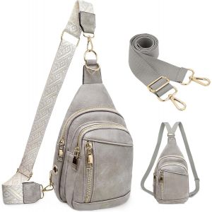 RFCBC-Sac de Poitrine Femme Sac Bandoulière Pochette Telephone Portable Sacoche 2 En 1 Cuir Petit Homme Etanche Sac a Dos 2 Bandouliere RéGlable pour Sports Plein Air Voyage Shopping Beigemarron - Neuf