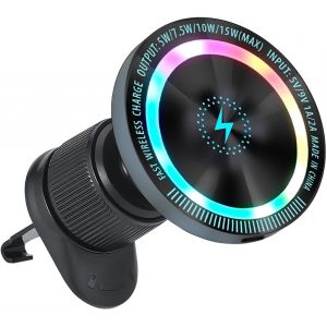 JGD-15W Chargeur Voiture pour Magsafe Support T&eacute;l&eacute;phone Magn&eacute;tique Voiture Induction Compatible avec iPhone 16 15 14 13 12 Plus Pro Max Chargeur Telephone Voiture Magn&eacute;tique sans Fil - Neuf