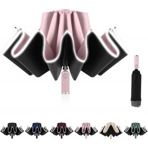 Parapluie Invers&eacute; Pliant Automatique 10 Baleines - Anti-Vent Et Temp&ecirc;te Pour Homme Et Femme - Diam&egrave;tre 105 Cm - Neuf