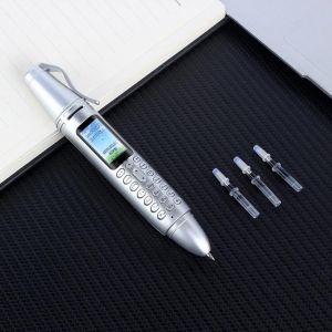 T&eacute;l&eacute;phone Portable Multifonction &Eacute;cran Couleur Double SIM Bluetooth LED Stylo Enregistrement Argent YONIS - Neuf