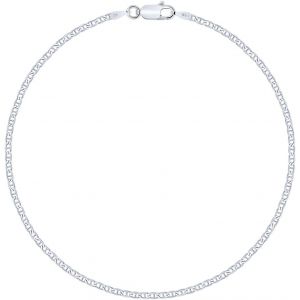 Chaîne De Cheville Argent 925/1000 Rhodié Maille Marine 1.8 Mm - Neuf