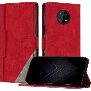 Kal-Étui Pour Nokia G50 5g, Housse En Cuir Pu Avec [Protection Antichoc Tpu] [Fonction Support] [Porte-Cartes ] Antichoc Magnétique Coque Pour Nokia G50 5g - Rouge - Neuf