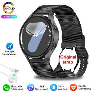 2025 Nouvelle Montre Intelligente 7 Femmes Gps Mouvement Piste Nfc Amoled Affichage Fr&eacute;quence Cardiaque Bluetooth Appel Ip68 &Eacute;tanche Hommes Pour Montre Samsun.Black Mesh. - Neuf