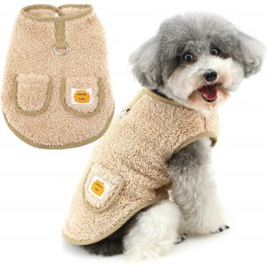 Kalanka-Pull D'hiver Chaud En Polaire Avec Anneau En D Pour Chien - Veste Douce Et Pelucheuse Pour Temps Froid - V&ecirc;tements D'automne Pour Chiens De Petite Taille - Marron - Taille Xs - Neuf