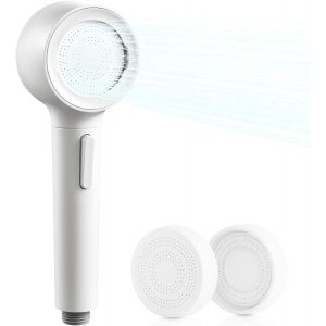 KGABERY-Pommeau De Douche,Douchette Haute Pression Avec 4 Types De Jets,Pommeau De Douche Anti Calcaire Economie Deau Avec 2 Panneaux De Sortie D'Eau Commutables,Blanc Laiteux (Blanc Laiteux) - Neuf