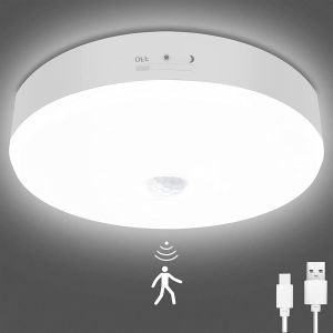 KAL-Plafonnier Rechargeable Plafonnier Detecteur De Mouvement Interieur Plafonnier Led Rechargeable Usb Lampe Plafond Pour Balcon Buanderie Cave Couloir Garage Escalier - Neuf