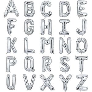 SJZG-Ballon G&eacute;ant En Forme De Lettre J - 100 Cm - En Mylar - En Aluminium - Taille Xxl - Pour Anniversaire, F&ecirc;te Pr&eacute;natale, Mariage, Anniversaire, F&ecirc;te - Argent&eacute; J - Neuf