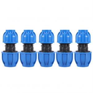 HJLIAN Lot de 5 connecteurs droits en plastique PE de 25 a 20 mm pour tuyau d'eau, adaptateurs et accessoires - Neuf