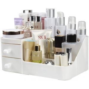 Rangement Maquillage,Organisateur de Cosmétiques avec 2 Tiroirs,Boîte à Bijoux et Support Cosmétique Rangements pour Salle de Bain et Chambre Coiffeuse.[Y39] - Neuf