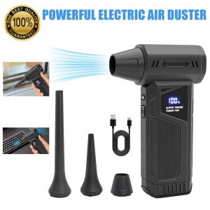 Nettoyeur &agrave; air comprim&eacute; pour PC, souffleur d'air &eacute;lectrique r&eacute;glable avec &eacute;cran LED, souffleur d'air portable, pour ordinateur, clavier, ext&eacute;rieur et nettoyage de voiture - Neuf