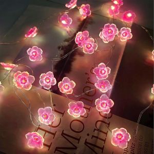 Kal-Lumineuse Led En Fleurs De Cerisier, Guirlande Lumineuse Fleur De Cerisier Rose, Lichterkette Frühling, 2 M Avec 20 Led Guirlande Lumineuse, Mädchen Zimmer Deko, Le Jardin, Les Arbres, La Terrass - Neuf