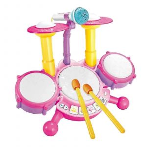 Batterie Pour Enfants Avec Microphone, Jouet D'apprentissage Lumineux Et Musical Pour Bébés De 6 À 12 Mois, Idéal Pour Les Vacances - Neuf