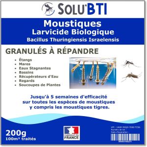 KALANKA-SOLU'BTI - Moustiques - 200 gr de Larvicide Biologique - BTI - Bacillus Thuringiensis - Neuf