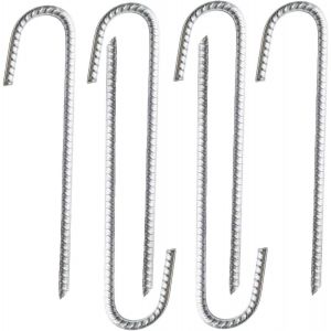 Eryi-Lot De 6 Piquets D¿Ancrage En Acier Galvanisé Robuste Pour Barres D¿Armature En J - Pour Chapiteaux, Tonnelles, Châteaux, Tentes, Trampolines, Rebondissements, Camping, Filets De Football - Neuf