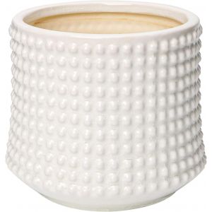 ERYI-Diamètre : 11,5 Cm - Pots De Fleurs Pour Plantes D'Intérieur - Céramique Vintage - Pois À Pois - Pot À Bonsaï Avec Trou De Drainage Pour Plantes, Plantes Succulentes, Cactus, Blancs - Neuf