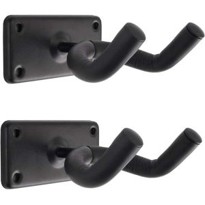2 Pack Guitare Mural Portemanteau En Métal Carré Crochet Titulaire Stand Avec Des Vis De Guitare Crochets Les Crochets Pour Les Acoustiques, Électriques Et Guitares Basses - Noir - Neuf