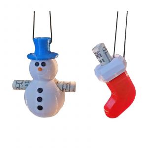 Dr&ocirc;le de No&euml;l de l'Argent Ornement d'Arbre de No&euml;l D&eacute;coration de la R&eacute;sine de Cadeau pour les Vacances - Neuf