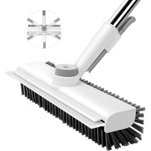 Kal-Brosse De Nettoyage 3 En 1 Avec Manche De 127 Cm De Long, Brosse À Poils Rigides Avec Curseur À Eau, Pour Salle De Bain, Baignoire, Cuisine, Mur De Toilettes, Socle En Verre, Carrelage - Neuf