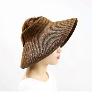 Chapeau À Pare-Soleil En Paille À Large Bord Pour Femme - Neuf
