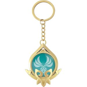 Kal-Genshin Anemo Porte-Clés ?il De Dieu - Pendentif Doré - Unisexe - Pour Enfants - Accessoires De Cosplay - Jaune, Jaune, M - Neuf