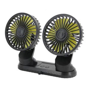 Ventilateur de voiture universel Ventilateur &agrave; double t&ecirc;te r&eacute;glable aliment&eacute; par USB Ventilateur r&eacute;glable &agrave; 3 vitesses Refroidissement du tableau de bord de la voiture - Neuf