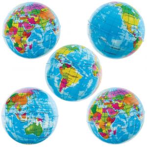 KAL-Fn050 Globe Squeezy Balls - Lot De 5, Balle Anti-Stress Pour Remplir Les Sacs De F&ecirc;te - Neuf