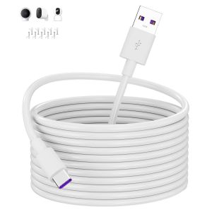 5M Extra Long Câble USB Type-C pour Mi Camera 2K Magnetic Mount, Power Extension Cables Security Cameras Câble USB Type-C pour Mi Wireless Outdoor Security Camera 1080p,Blanche - Neuf