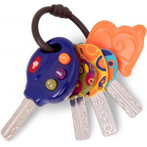 Mdy-Toys - Luckeys - Bleu - Clés De Voiture Sur Porte-Clés Avec Lampe De Poche Et Sons De Voiture - Pour Les Bébés Et Les Enfants, 10 Mois Plus - Neuf