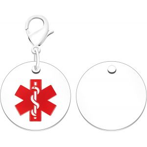 KAL-Porte-Clés Médical Pour Unisexe, Porte-Clés Rond Étanche D'Urgence, Alerte Allergie Personnalisable Pour Secours Immédiat - Neuf