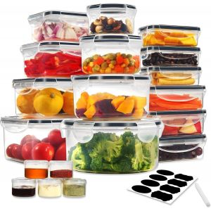 Jexnovashop-Boîte Conservation Alimentaire 38 Pièces, Sans Bpa Boîte Alimentaire Set, Plastique Boîte Hermetique Alimentaire, 100% Étanche, Adaptés Au Micro-Ondes Et Au Congélateur - Neuf