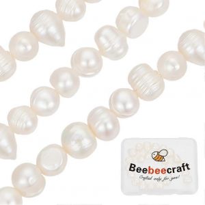 1 Bo&icirc;te De 24 Perles De Culture Blanches D'eau Douce, Rondes Et Blanches, Id&eacute;ales Pour La Cr&eacute;ation De Bijoux, Bracelets Et Colliers. - Neuf