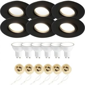 Spot Encastrable - Edo Solutions - Edo777861-5w4000k-801038-6pak - Lot 6 - 5,5 W 4000k - Orientables Ip44 - Neuf
