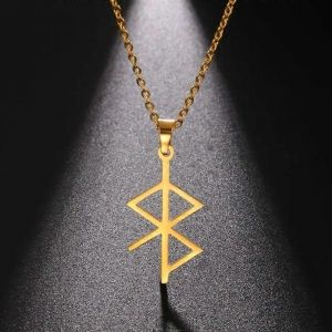 Dawapara Rune Amulette Pour L'amour Et La Paix Petits Breloques Pendentif Collier En Acier Inoxydable Norse Viking Runes Collection - Neuf