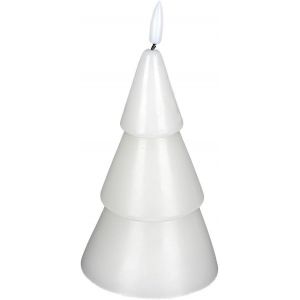 Kalsw-Bougie Led En Cire V&eacute;ritable-Bougie De No&euml;l-Sapin 1-Diam&egrave;tre : 9,5 Cm-Hauteur : 18 Cm-Blanc Chaud-Avec Fonction Minuterie-Fonctionne Avec Piles - Neuf